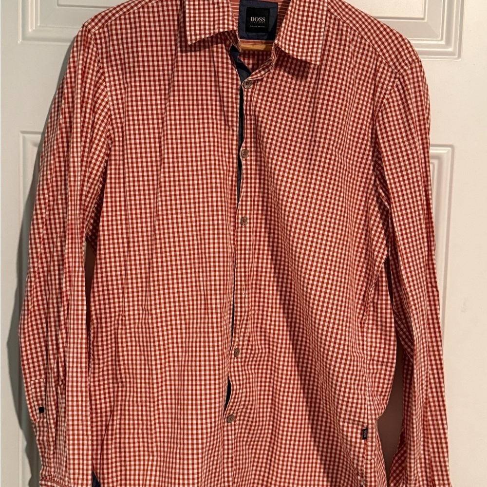 Boss Red Lightweight Checkered Shirt Jacket